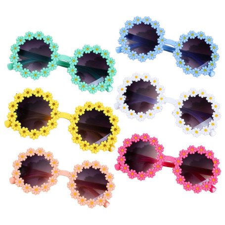 UDNFHL 6 Morceaux De Lunettes De Soleil De Petites Fleurs, Verres De Design Créatifs, Lunettes De Soleil Amusantes, Accessoires 