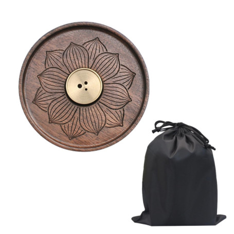 MEMOFYND Porte-encens en bois, brûleur d'encens lotus avec récipient à cendres amovible, pour méditation, yoga et décoration de 