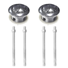 Lot de 2 boutons de chasse d'eau de WC, accessoires de remplacement pour chasse d'eau, boutons de chasse d'eau de salle de bain 
