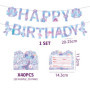 YSJCHEBS Cartes D'Invitation Sirène 40 Pièces Et 1 Drapeau De Train, Fournitures De Fête pour Filles, Décorations D'Éléments Océ