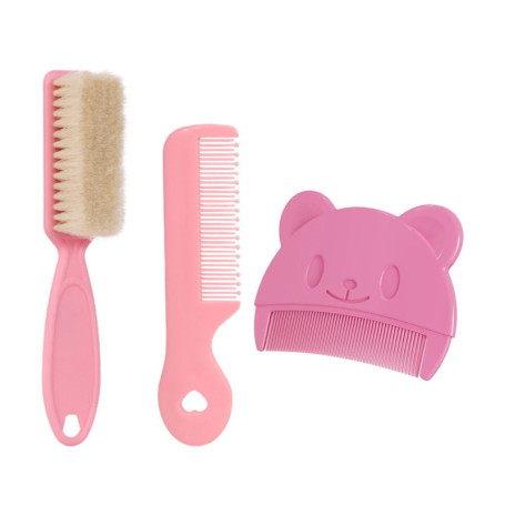 2 Peignes, 1 Brosse À Cheveux Pour Bébé, Peigne Rose, Mini Peigne Mignon, Brosse À Cheveux Doux, Ensemble D'Accessoires De Soins