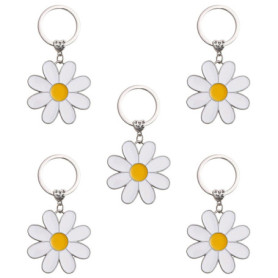 Morceaux De Clés De Marguerite, Chaîne De Clés De Fleurs Créative, Pendentif Clé en Métal, Ornementation Suspendue De Poche, Acc