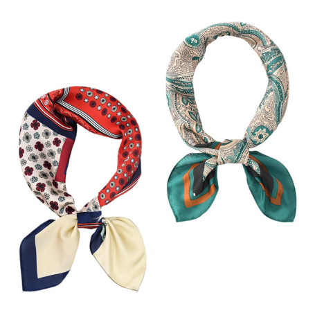 HDGSAFD 2 Morceaux D'Écharpe En Soie Rétro, Écharpe En Soie Carrée, Écharpe En Soie Pour Hommes, Accessoires De Vêtements, Échar