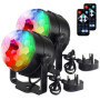 Lumières disco U 'King, télécommande DJ Party Lights 3 W 7 couleurs lumière stroboscopique activée par le son lumières de fête p