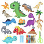 Kit Couture Enfant, 14 Pièces Kit de Bricolage en Feutre de Dinosaure, Kit de Loisirs Créatifs, Materiel Bricolage Activites Man