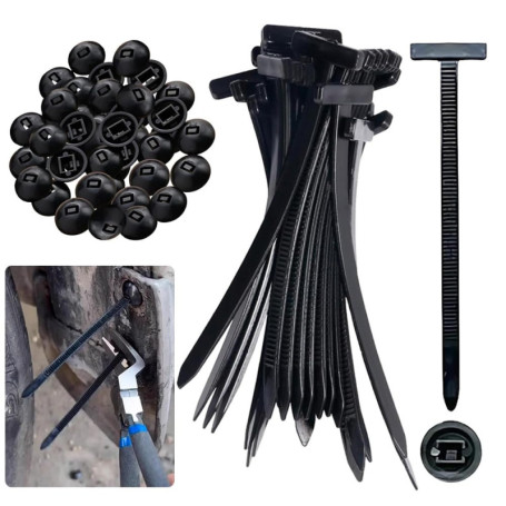 VLEDARLING 100 Pcs Attaches Polyvalentes, Attaches Autobloquantes Universelles en Nylon Rivets en Plastique pour Réparation Auto