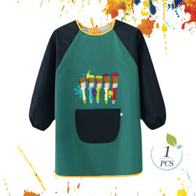 Blouse Peinture Enfant, Tablier Peinture Enfant 6-12 Ans, Blouse Imperméable Peinture, Blouse Enfant École avec Manches, Tablier