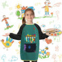 Blouse Peinture Enfant, Tablier Peinture Enfant 6-12 Ans, Blouse Imperméable Peinture, Blouse Enfant École avec Manches, Tablier