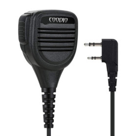 COODIO Micro Haut-Parleur Déporté 2-Pin Supérieur [IP54 Imperméable] Microphone [3,5mm Prise écouteur] pour Kenwood Baofeng UV-5