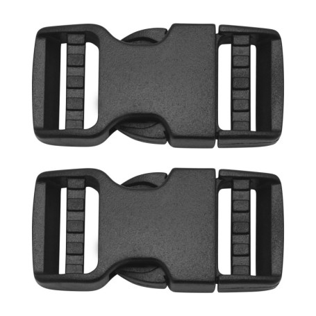Pack De 2 Boucles Pour Sangle De 20 Mm De Large, En Noir, Boucles à DéClenchement Double Face En Plastique, Fermeture à Clic En 