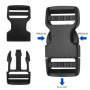 Pack De 2 Boucles Pour Sangle De 20 Mm De Large, En Noir, Boucles à DéClenchement Double Face En Plastique, Fermeture à Clic En 