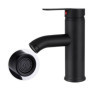 Noir Robinet de Salle de Bain,Noir Mat Mitigeur Lavabo Acier Inoxydable,Robinet de Lavabo avec Eau Froide Chaude Disponible,avec