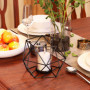Gvolatee Lot de 2 Bougeoir Géométriques en Métal, Noir Support Bougie, Vintage Chandelier Décoratif, Bougeoirs Pilier pour Centr