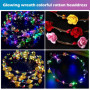 Vegena Couronne de Fleurs LED: 12 pièces Couronnes Fleuries Lumineuses, Diadème LED pour Décoration de Soirées Mariage (Papier, 