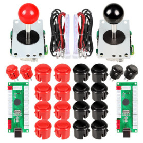 EG STARTS 2 Pièces de Kit de Jeu d'Arcade USB Pc Joystick pour Mame Jeu DIY USB Encoder + 2x 5Pin 8 Way Stick + 20 Boutons Push 