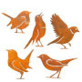 ZYEKIU 5 Pièces Oiseaux Decoratifs Decoration Jardin Exterieur Deco Exterieur Patine Rouille Naturelle Déco Jardin Métal Rouillé