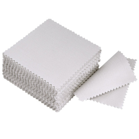 Tissu de Nettoyage de Bijoux Chiffon à Polir pour Argent Sterling Gold Platinum, 50 Pièces