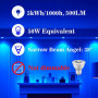 Lot de 4 ampoules LED GU10 bleues de 5 W, équivalentes à des ampoules halogènes de 50 W, 500 lm, non dimmables, angle de faiscea