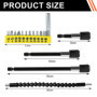 jinminamz 16 Pièces Renvoi D'Angle Visseuse Kit Avec 3 Tiges De Connexion à Capuchon Noir Et Une Tête De Tournevis Courbée Multi