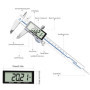 Pied à Coulisse Numérique,ACEMETER Outil de Mesure de Pied à Coulisse Micromètre électronique de 6 pouces, écran LCD en Acier In