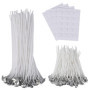 Mèches de Bougies Kit de Fabrication de Bougie Mèches Pré Ciré avec Mèche Autocollants Support Mèche Bricolage 212 Pièces