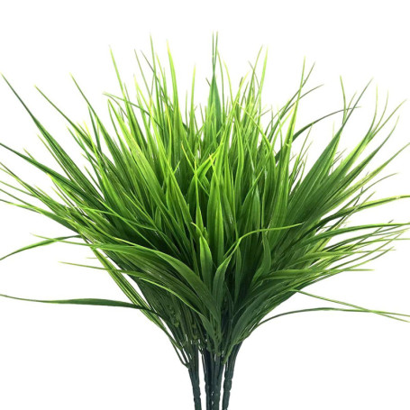 BuxiuGK 4 Pcs Arbustes en Plastique Artificiels 37cm Verts Plantes Artificielles Faux Herbe de Blé Plantes pour Le Jardin Extéri