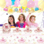 Doyomtoy Vaisselle de Fête Ballerine Anniversaire Fille Vaisselle Papier Set Assiettes en Papier Serviettes Tasses pour Fête à T