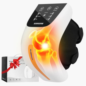 Masseur de Genou Sans Fil, Thérapie Infrarouge, Appareil de Massage des Genoux Avec Écran Tactile LED, 3 Niveaux de Chaleur et d