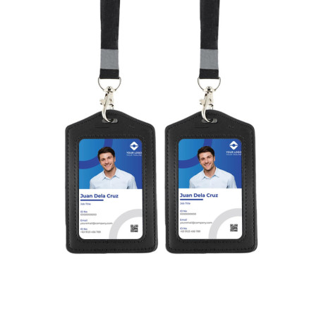 Porte Badge Tour De Cou - Porte Carte Tour De Cou 2 Pièces - Porte Badge Cuir - Porte Badge Infirmiere - Collier Badge - Badge M