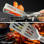 NEXROLA Spatule de Barbecue en Acier Inoxydable, 2 en 1 Pince Barbecue et Spatule, Pince à Steak, Outil de Barbecue Multifonctio