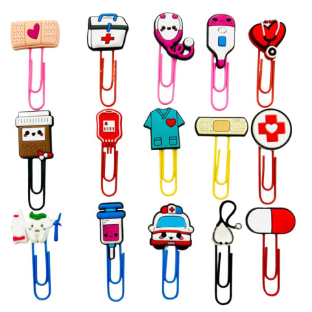 Lot de 15 trombones multicolores - Cadeau pour médecin - Cadeau pour les étudiants en médecine - Cadeau pour les étudiants en mé