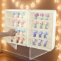 Wandmontierte Vitrine mit Magnettür – 4-stöckige Sammlervitrine aus Acryl, 40 x 9,4 x 30 cm – Staubdichte Hängende Vitrine aus G