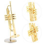 Hztyyier Miniature Trompette Réplique Instrument de Musique Delicated Mini Instrument Plaqué avec Étui Gifts
