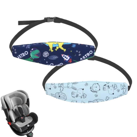 2 Pièces Cale Tete Enfant Voiture,Repose Tete Voiture Enfant,Cale Tête Bébé Voiture,Réglable Maintien Têtes Siege Auto Enfants,C