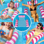 Hamac à eau - Fauteuil de natation - Hamac à eau avec filet - 3 en 1 - Matelas gonflable de piscine - Tapis de natation avec pom