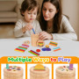 Mexgcom Jeux Montessori 3 en 1 Jouet, Jouets Enfant 1 2 3 Ans, Jouet en Bois Éducatif avec Activités de Tri Sensoriel, Apprendre