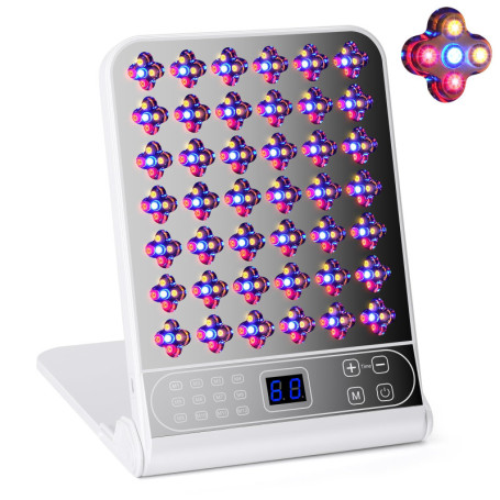 Lampe Infrarouge 210 LED Avec Minuterie Pour le Visage et le Corps 4 Longueurs d'Onde(Rouge 640nm, Bleu 423nm, Jaune 640nm, Infr