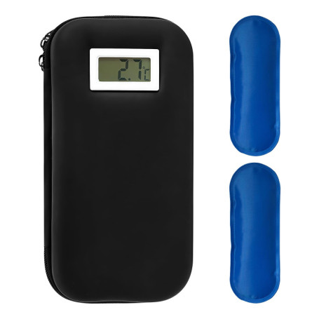 Sac isotherme à insuline avec 2 blocs réfrigérants TSA réutilisables et portables avec affichage de la température, petit médica