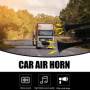 Klaxon Camion 12V Klaxon À Air, Klaxon De Camion Klaxon De Voiture Super Puissant Double Tube Air Horn Kit Trompette Avec Compre