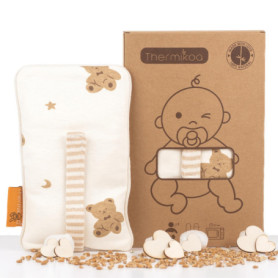 Thermikoa Bouillotte Bebe Colique - Ceinture Chauffante Bébé Ajustable - Bouillotte Bébé Colique avec Graines de Blé et Fleurs d