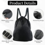 EASYKEENECOM Sac en tissu avec cordon de serrage, sac de gym imperméable et sac à dos avec cordon de serrage, sac de sport et de