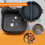 mongtsamz Moule Silicone Air Fryer, 2 Pièces Rond Accessoires Air Fryer Réutilisable Moule Air Fryer Plat Silicone Air Fryer pou