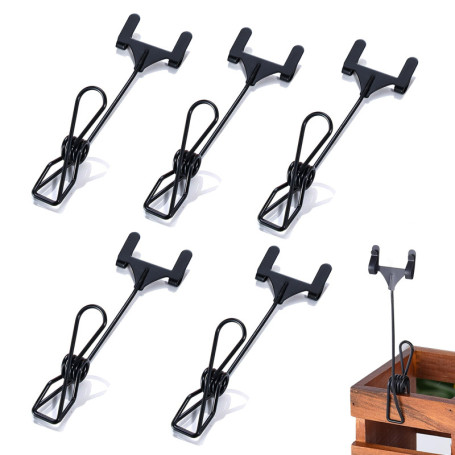 Porte Etiquette Metal, Porte étiquettes 5 Pièces Porte étiquette Support Carte pour Etiquette Prix Supermarché Boutique Paniers 