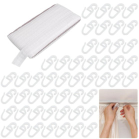 Auriselle Ruban pour Rideaux Fronceur à Fronces pour Crochets Ruban Ondulé en Polyester Universel à Coudre pour Rideaux fronceur