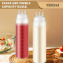 Vegena 4 Pièces Bouteille À Sauce 1000ml Bouteille À Condiments, Bouteille Sauce Bouteilles À Presser avec 3 Buses De Pulvérisat