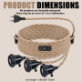 Kit de Suspension en Corde de Chanvre - Douille Avec Prise et Interrupteur - Câble Vintage E27 - 3 Ampoules Incluses - Suspensio