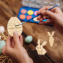 Pendentif en Bois de Pâques, 252 pièces Ornements de Pâques en Bois, Bricolage Artisanat de Pâques, Ornements Suspendus de Pâque