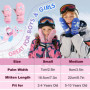 Rhino Valley Gants de Ski pour Enfants, Moufles de Neige Imperméables pour Enfants, Moufles d'hiver avec Bande Ajustable, Gants 