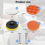 Venprodium 23 Pièces Éponge de Polissage Kit, 8cm Polissage Pad, Kit Polish Voiture Avec Adaptateur de Perceuse, Accessoires Pol