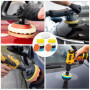 Venprodium 23 Pièces Éponge de Polissage Kit, 8cm Polissage Pad, Kit Polish Voiture Avec Adaptateur de Perceuse, Accessoires Pol